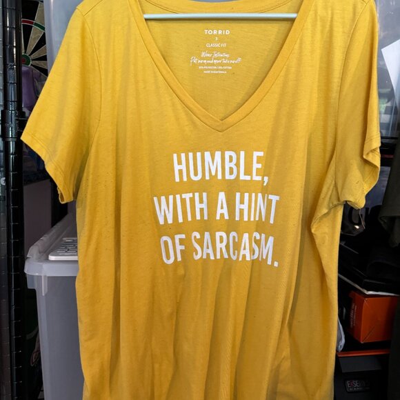 Torrid - Graphic Tee - Humble With A Hint of Sarcasm - Yellow - 3x - Picture 2 of 9
